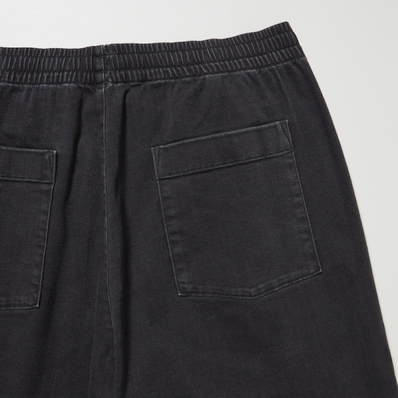 Uniqlo Cotton Relaxed Ankle Muške Hlače Crne | 6913-ARZGP