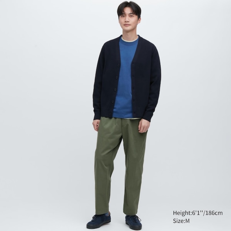 Uniqlo Cotton Relaxed Ankle Muške Hlače Zelene | 5130-QHPAD