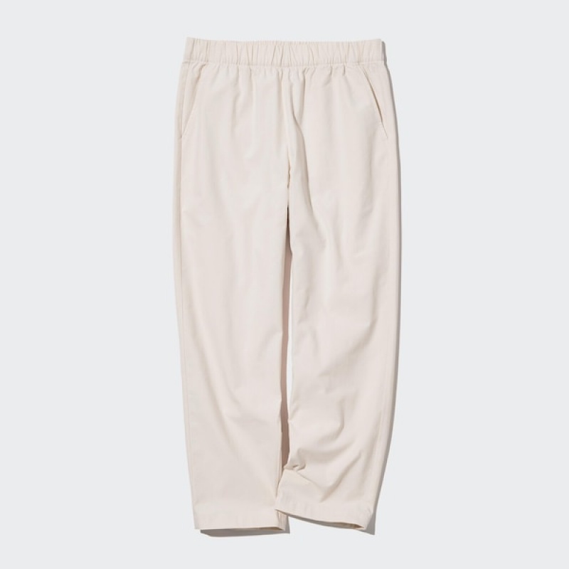 Uniqlo Cotton Relaxed Ankle Ženske Hlače Bijele | 2586-UESDW