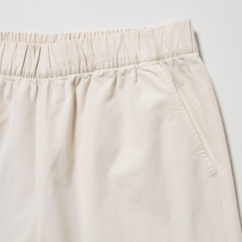 Uniqlo Cotton Relaxed Ankle Ženske Hlače Bijele | 2586-UESDW