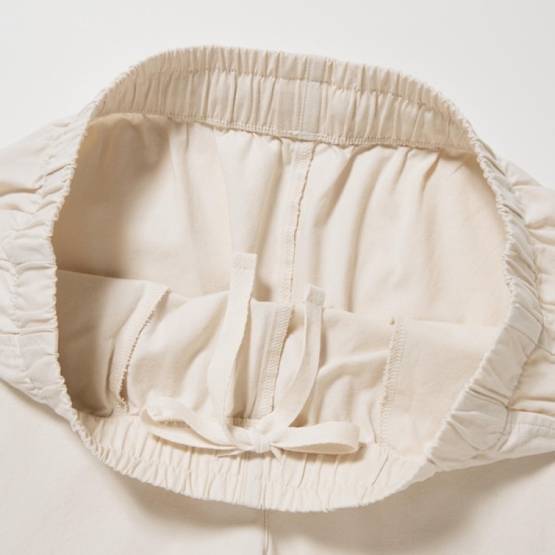 Uniqlo Cotton Relaxed Ankle Ženske Hlače Bijele | 2586-UESDW
