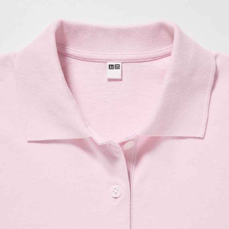 Uniqlo Cropped Relaxed Short-Sleeve Ženske Polo Majica Roze | 4960-SCWAL