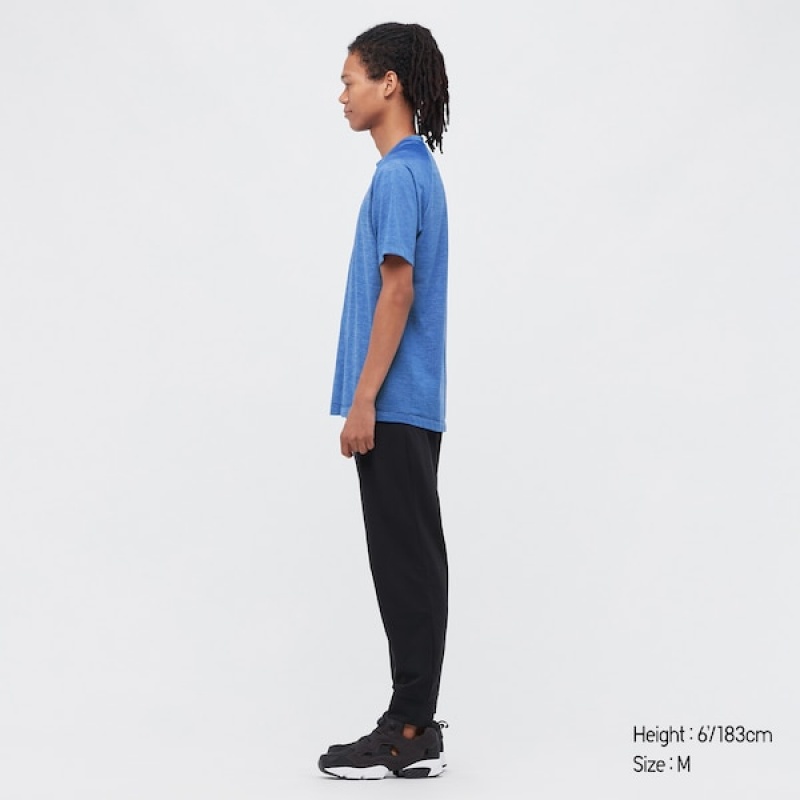 Uniqlo DRY-EX Crew Neck Short-Sleeve Muške Majice Plave | 5162-OADVE