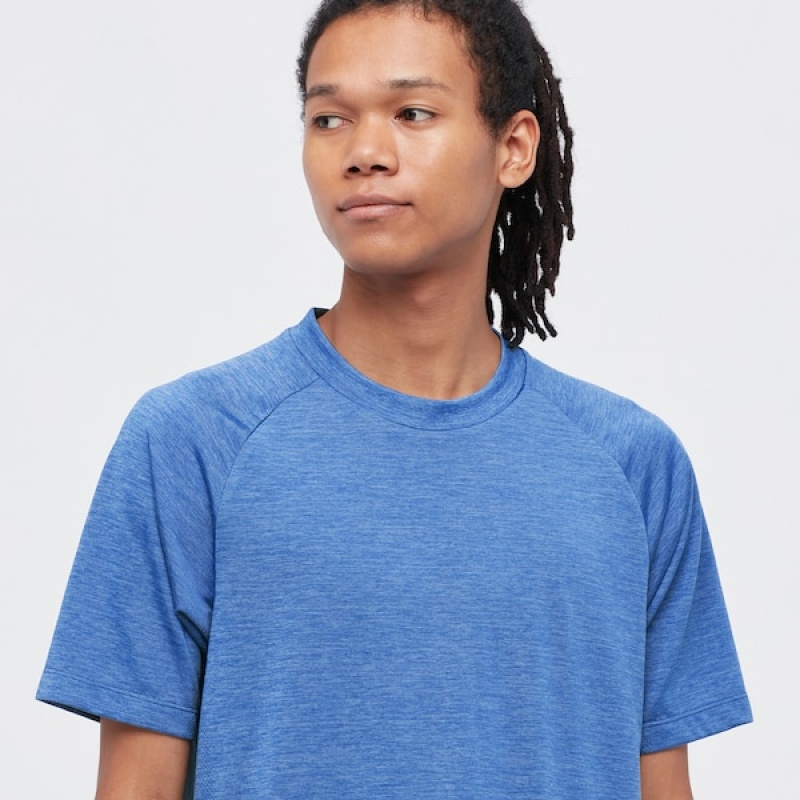Uniqlo DRY-EX Crew Neck Short-Sleeve Muške Majice Plave | 5162-OADVE