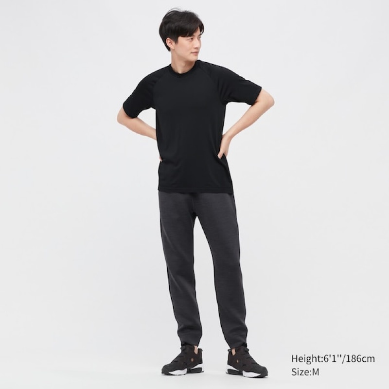 Uniqlo DRY-EX Crew Neck Short-Sleeve Muške Majice Crne | 3098-WXFVJ