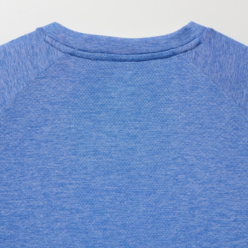 Uniqlo DRY-EX Crew Neck Short-Sleeve Muške Majice Plave | 1247-NTFZQ