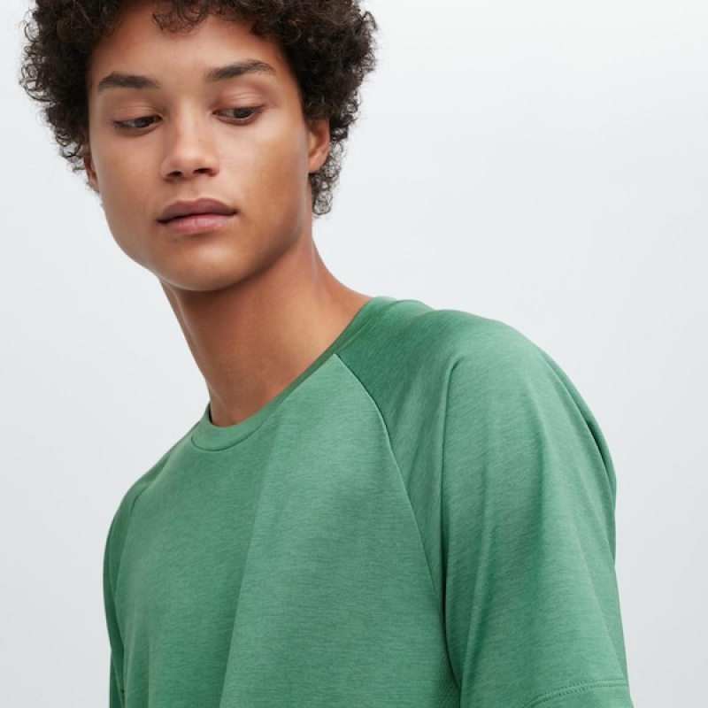 Uniqlo DRY-EX Crew Neck Short-Sleeve Muške Majice Zelene | 0753-RNFQH
