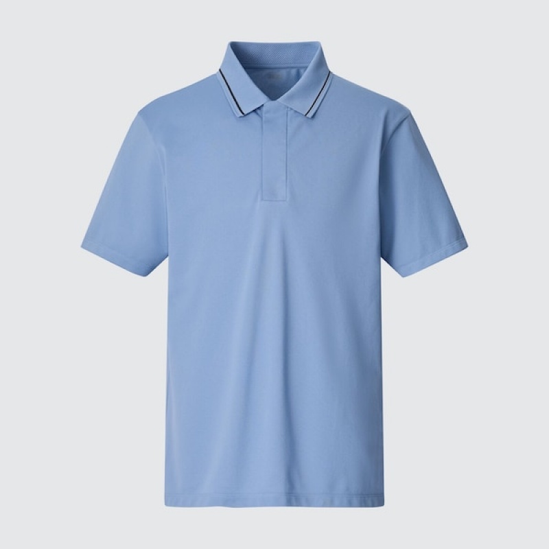 Uniqlo DRY-EX Short-Sleeve Muške Polo Majica Plave | 1397-BGHRQ