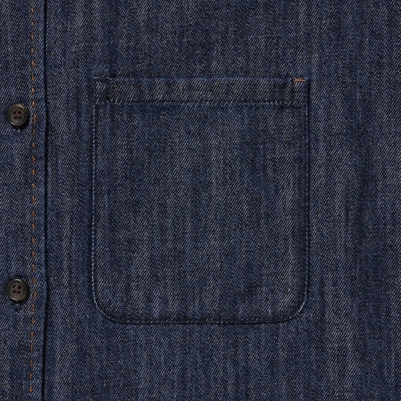 Uniqlo Denim Long-Sleeve Ženske Košulje Tamnoplave | 0592-LDWEA