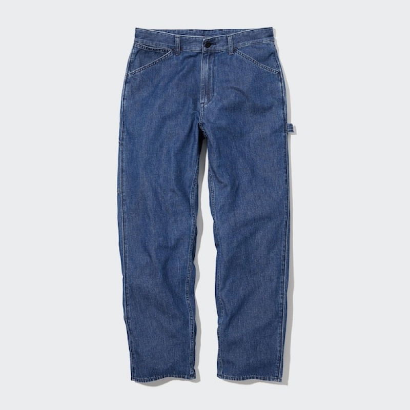 Uniqlo Denim Work Muške Traperice Bijele | 9302-YODXB