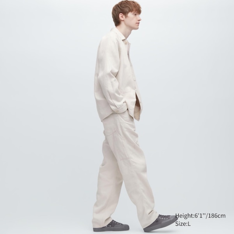 Uniqlo Denim Work Muške Traperice Bijele | 9504-GKLET