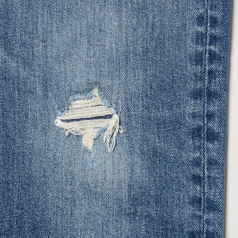Uniqlo Distressed Slim-Fit Muške Traperice Plave | 2460-GQFBD