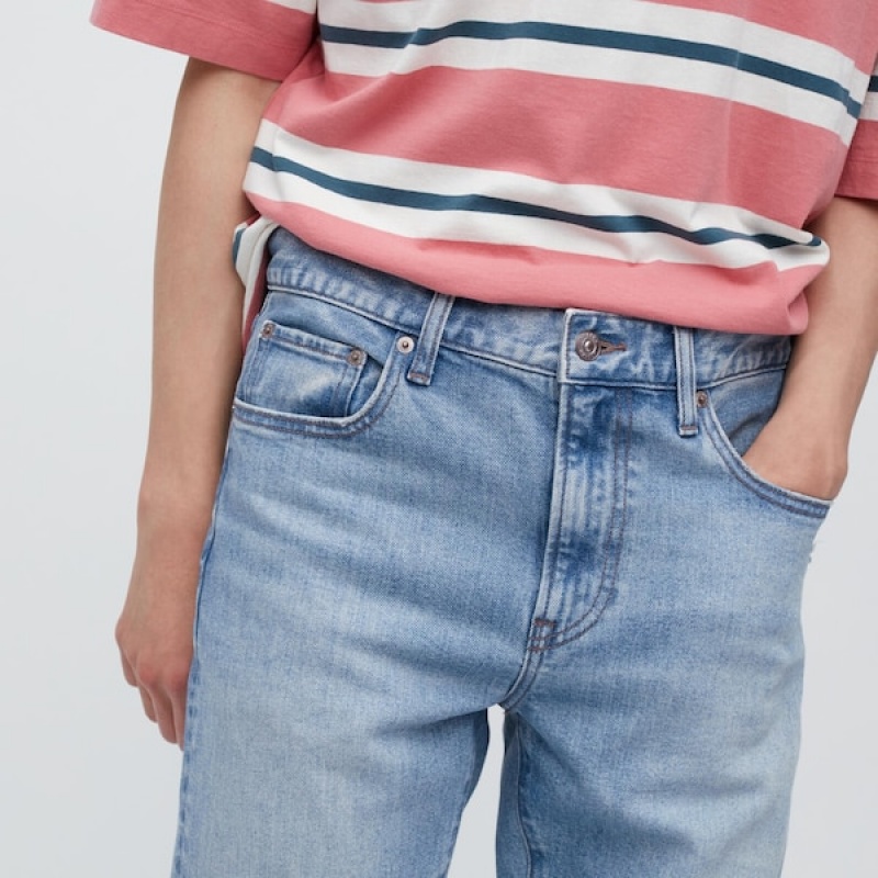 Uniqlo Distressed Slim-Fit Muške Traperice Plave | 2460-GQFBD
