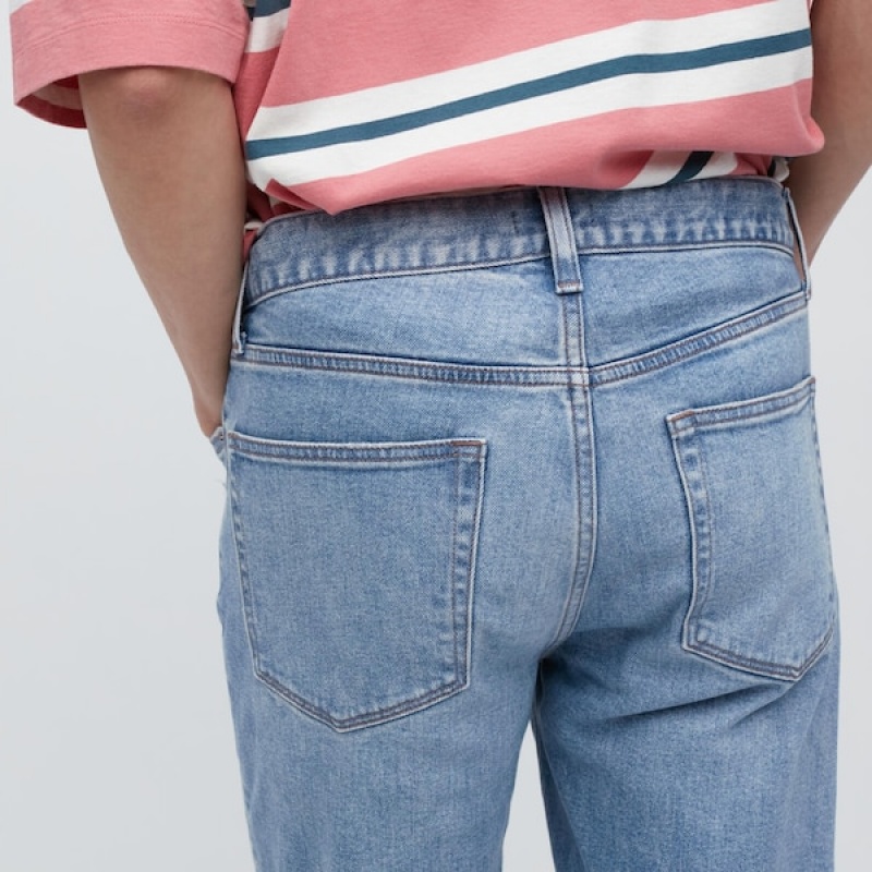 Uniqlo Distressed Slim-Fit Muške Traperice Plave | 2460-GQFBD