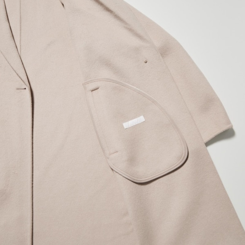 Uniqlo Double Face Long Ženske Kaputi Bež | 3567-ARSOH