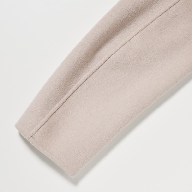 Uniqlo Double Face Long Ženske Kaputi Bež | 3567-ARSOH