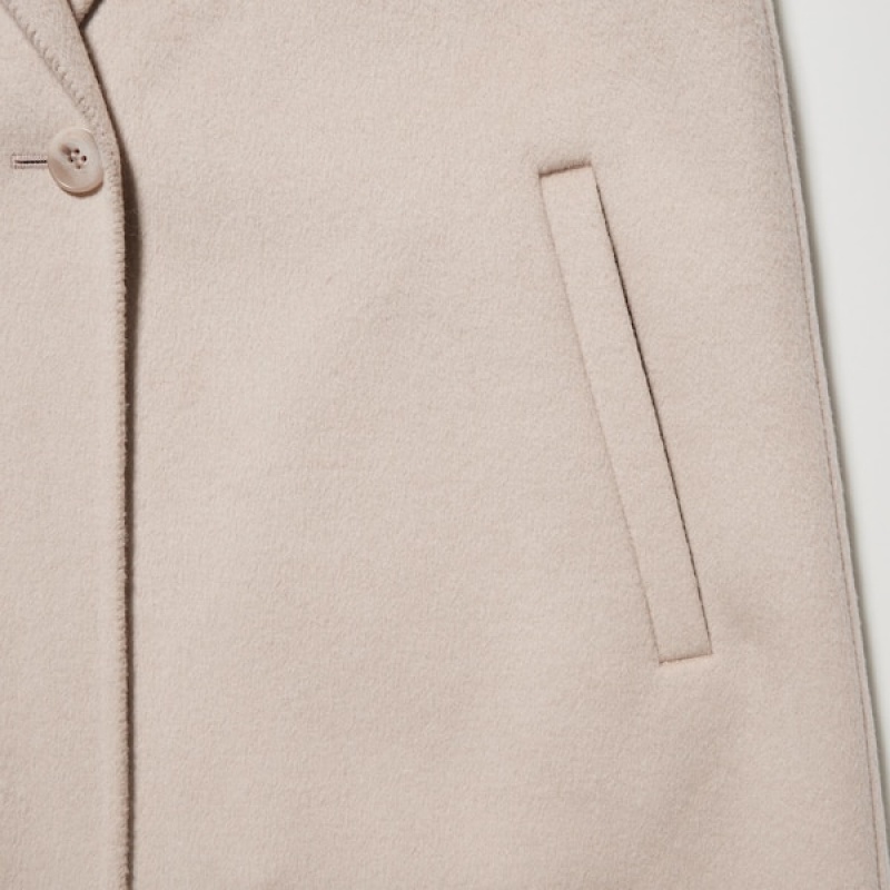 Uniqlo Double Face Long Ženske Kaputi Bež | 3567-ARSOH