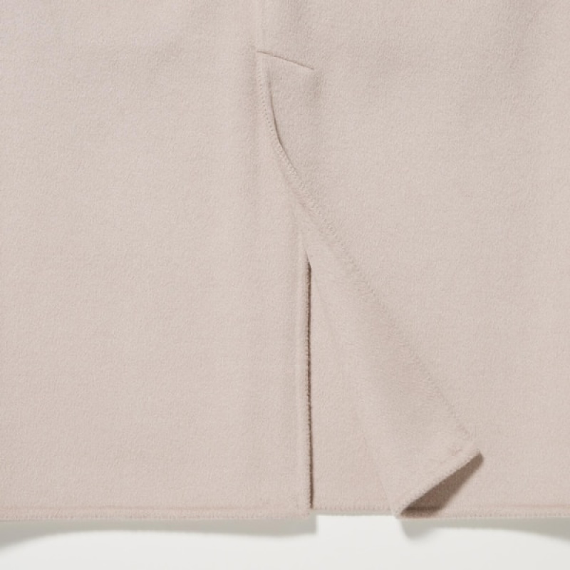 Uniqlo Double Face Long Ženske Kaputi Bež | 3567-ARSOH