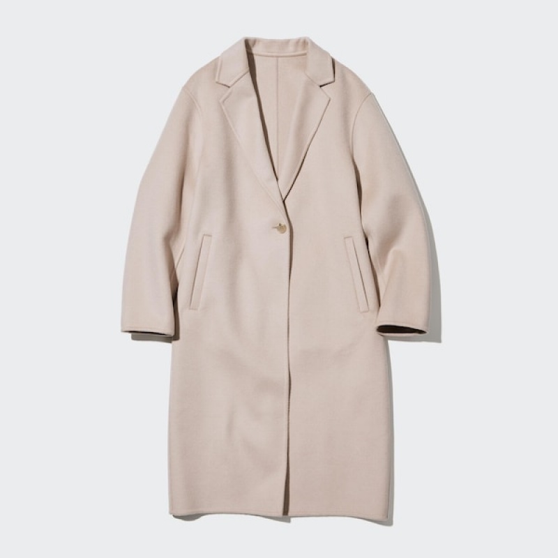 Uniqlo Double Face Long Ženske Kaputi Bež | 3567-ARSOH