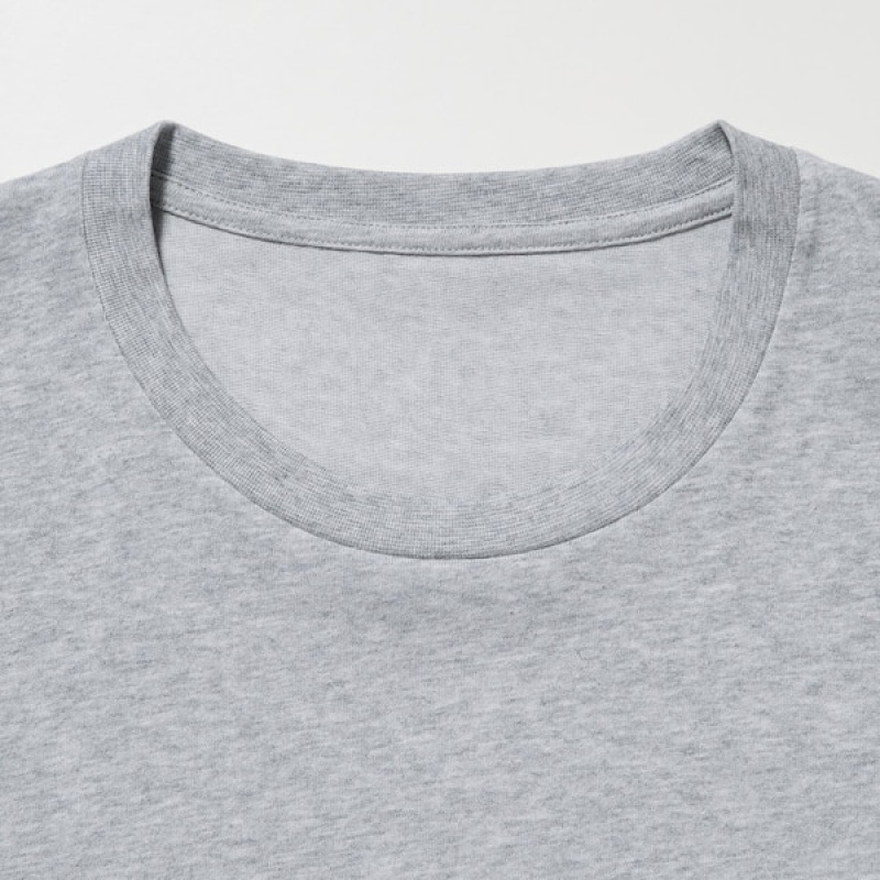 Uniqlo Dry Color Crew Neck Short-Sleeve Ženske Majice Sive | 2738-ZMDAC