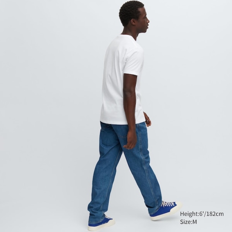 Uniqlo Dry Color V-Neck Short-Sleeve Muške Majice Bijele | 3154-DIYER