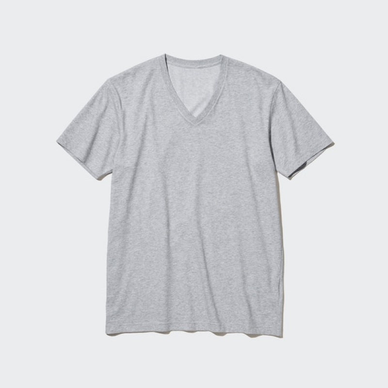 Uniqlo Dry Color V-Neck Short-Sleeve Muške Majice Crvene | 3987-XLBCP