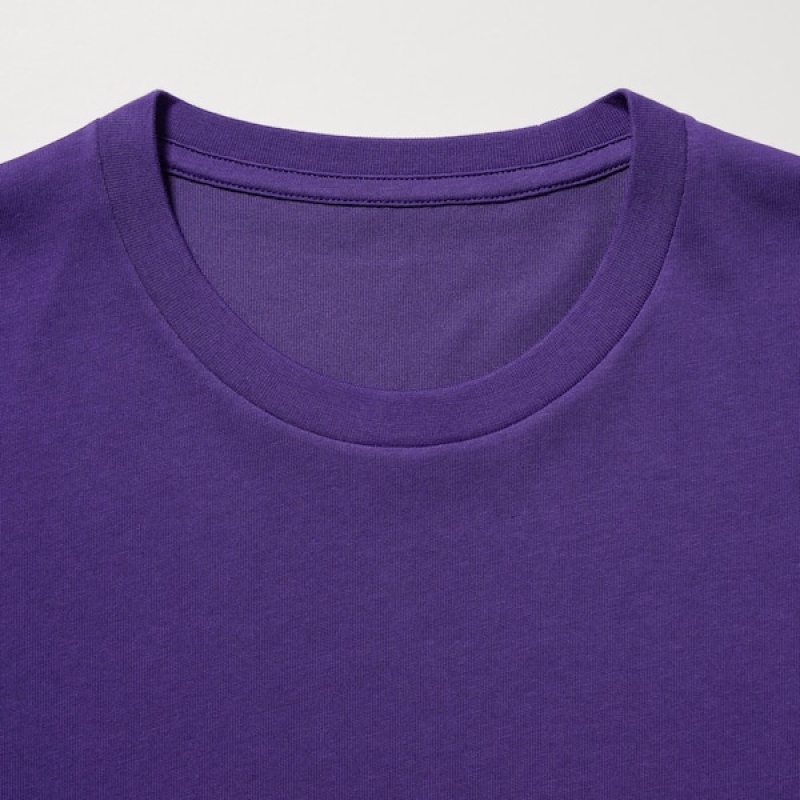 Uniqlo Dry Crew Neck Short-Sleeve Color Muške Majice Ljubičaste | 5703-FPJAU