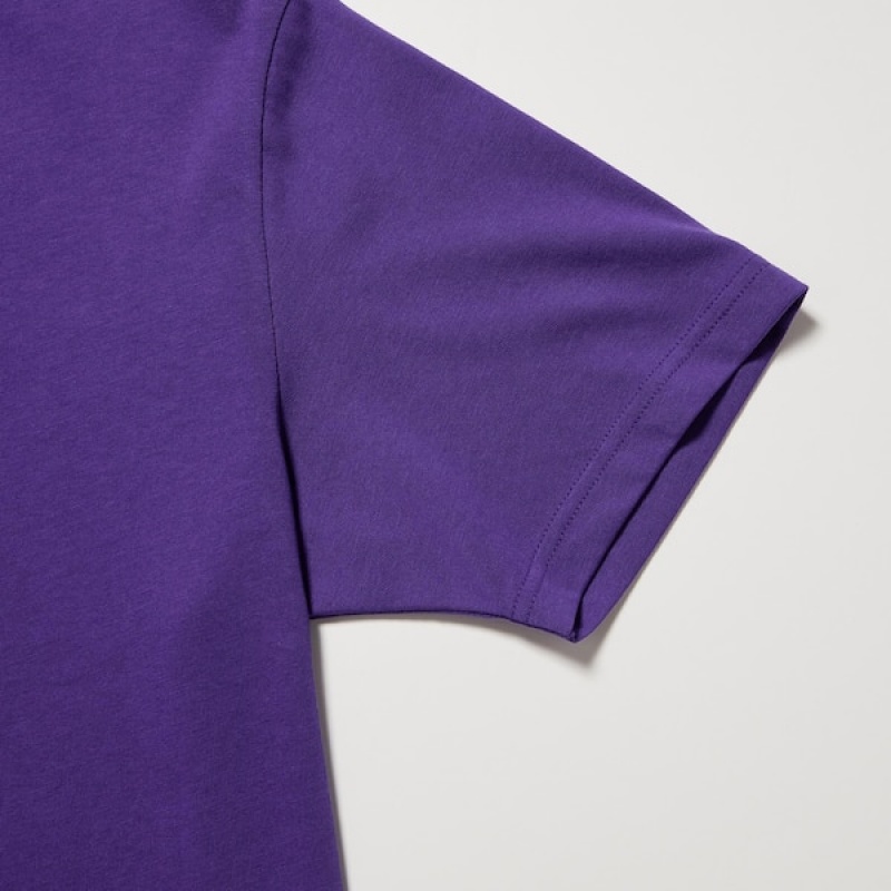 Uniqlo Dry Crew Neck Short-Sleeve Color Muške Majice Ljubičaste | 5703-FPJAU