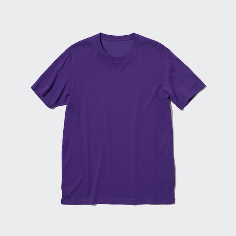 Uniqlo Dry Crew Neck Short-Sleeve Color Muške Majice Ljubičaste | 5703-FPJAU