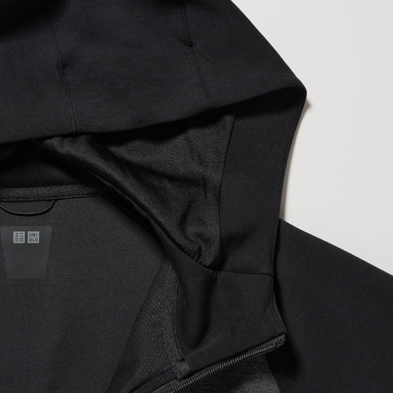 Uniqlo Dry Stretch Sweat Full-Zip Muške Majica s Kapuljačom Tamno Sive | 0128-WRBIG