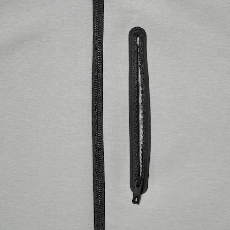 Uniqlo Dry Stretch Sweat Long-Sleeve Full-Zip Muške Majica s Kapuljačom Sive | 7081-MFWEJ
