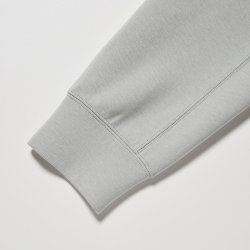 Uniqlo Dry Stretch Sweat Long-Sleeve Full-Zip Muške Majica s Kapuljačom Sive | 7081-MFWEJ