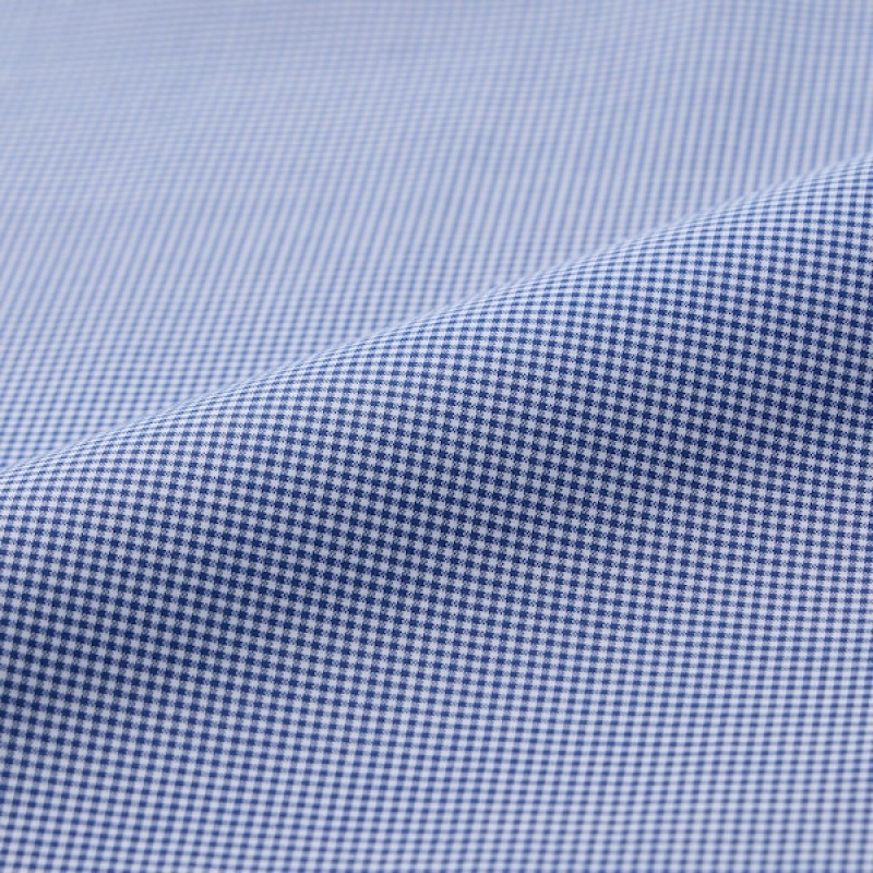 Uniqlo Easy Care Checked Stretch Slim-Fit Long-Sleeve Muške Košulje Plave | 9481-SODGA