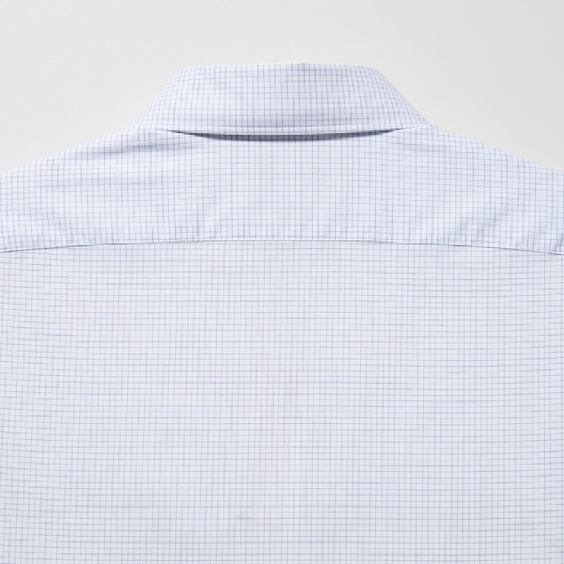 Uniqlo Easy Care Checked Stretch Slim-Fit Long-Sleeve Muške Košulje Plave | 0784-NPVAK