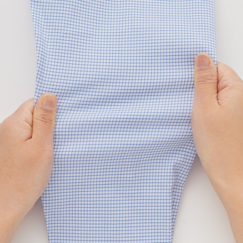 Uniqlo Easy Care Checked Stretch Slim-Fit Long-Sleeve Muške Košulje Plave | 9760-UMDAW