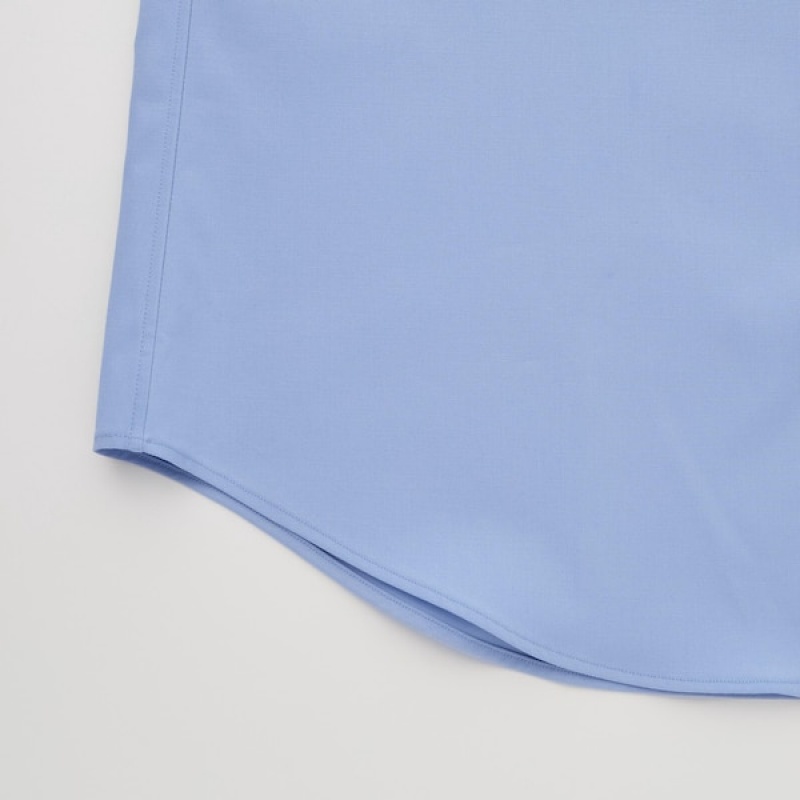 Uniqlo Easy Care Stretch Slim Fit Long-Sleeve Muške Košulje Plave | 8012-VMNFT
