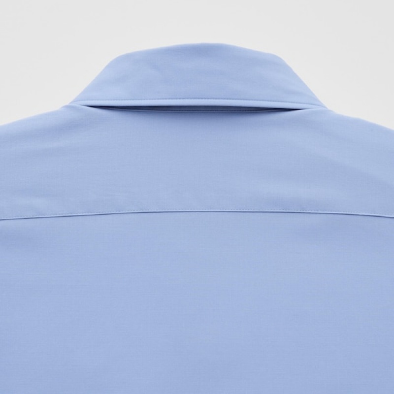Uniqlo Easy Care Stretch Slim Fit Long-Sleeve Muške Košulje Plave | 8012-VMNFT