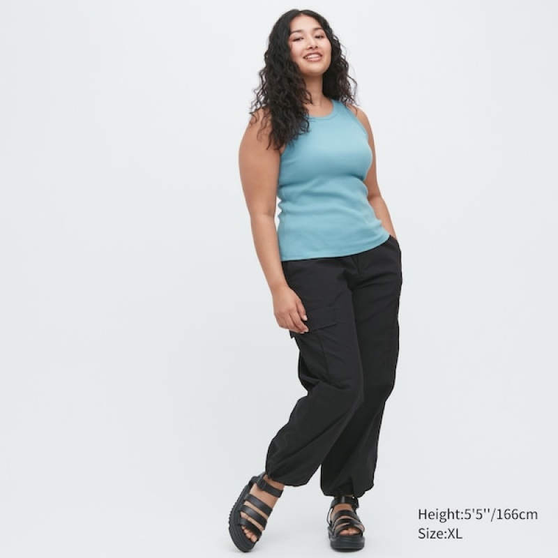 Uniqlo Easy Cargo Ženske Hlače Crne | 6123-JNXQH
