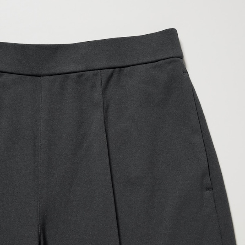 Uniqlo Easy Wide Ravno Ženske Hlače Tamno Sive | 2170-VCXQP