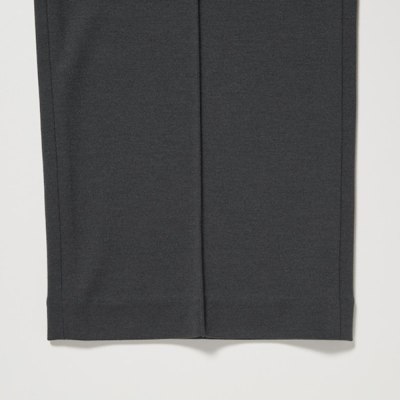 Uniqlo Easy Wide Ravno Ženske Hlače Tamno Sive | 2170-VCXQP