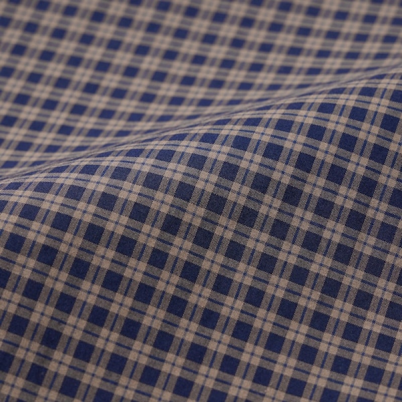 Uniqlo Extra Fine Cotton Broadcloth Checked Long-Sleeve Muške Košulje Smeđe | 9807-VLFPW