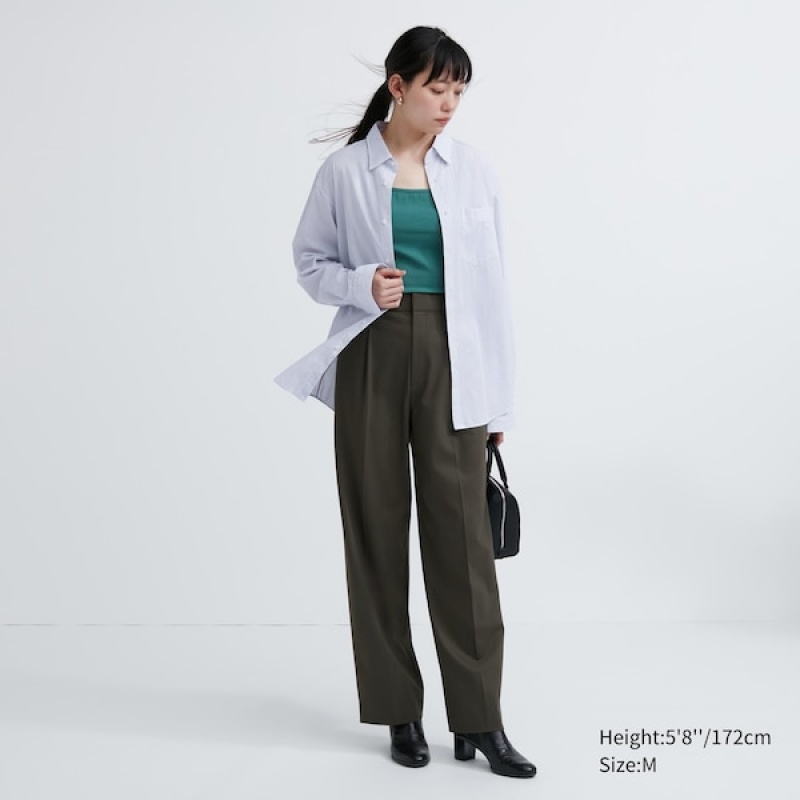 Uniqlo Extra Fine Cotton Broadcloth Long-Sleeve Ženske Košulje Bijele | 8713-IBTYO