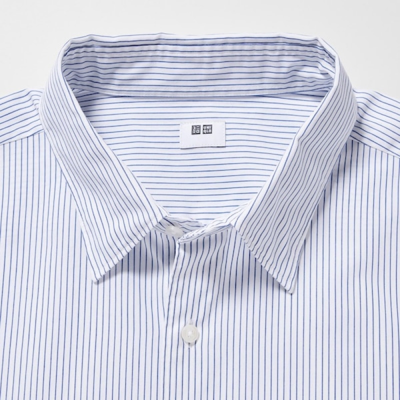 Uniqlo Extra Fine Cotton Broadcloth Long-Sleeve Muške Košulje Bijele | 1579-DGPCT