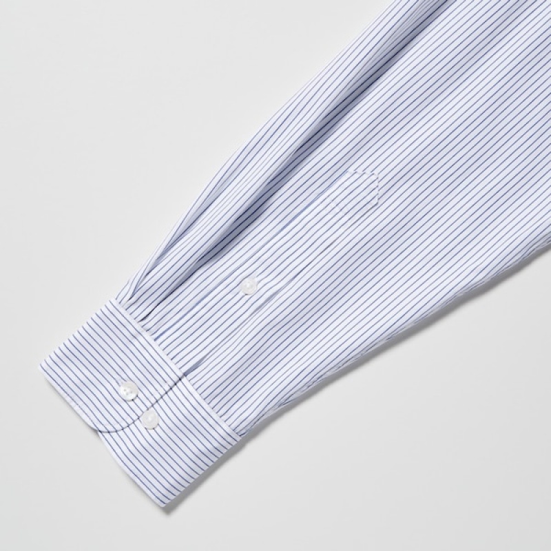 Uniqlo Extra Fine Cotton Broadcloth Long-Sleeve Muške Košulje Bijele | 1579-DGPCT