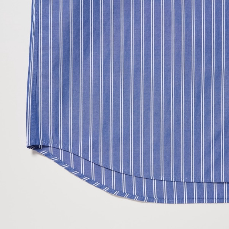 Uniqlo Extra Fine Cotton Broadcloth Long-Sleeve Muške Košulje Plave | 8574-VTJUE
