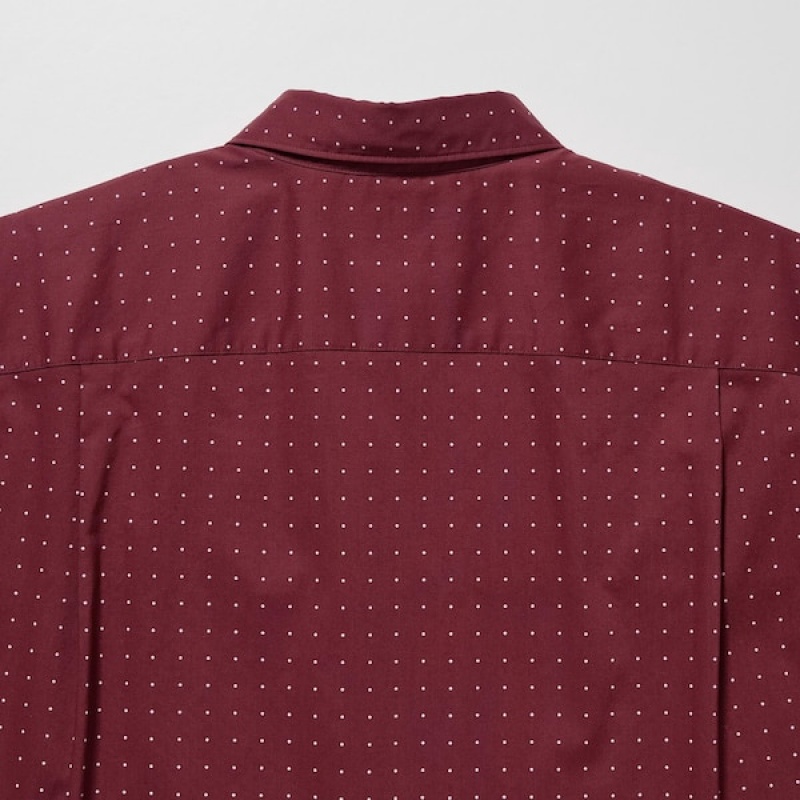 Uniqlo Extra Fine Cotton Short-Sleeve Muške Košulje Crvene | 8534-IFMYL