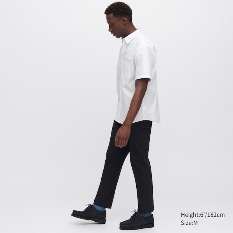 Uniqlo Extra Fine Cotton Short-Sleeve Muške Košulje Bijele | 6471-HGUWP