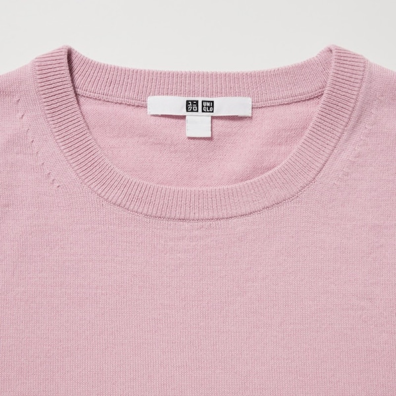 Uniqlo Extra Fine Merino Crew Neck Long-Sleeve Ženske Džemperi Plave | 5231-RQLDM