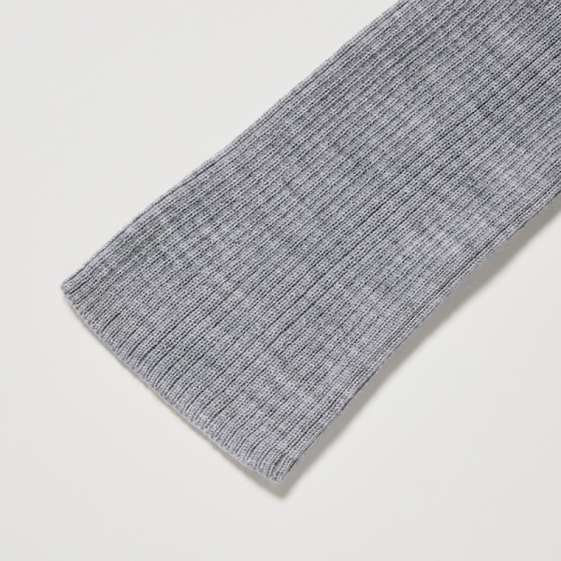 Uniqlo Extra Fine Merino Rebrasti Turtleneck Long-Sleeve Ženske Džemperi Sive | 6374-ENKJY