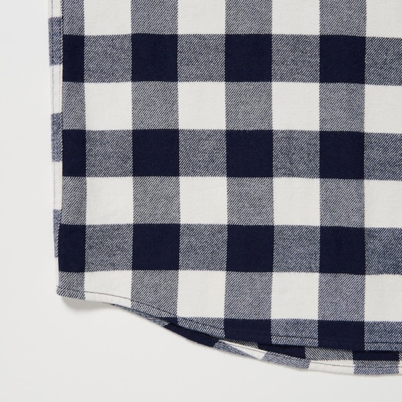 Uniqlo Flannel Checked Long-Sleeve Muške Košulje Plave | 9801-VEWNU